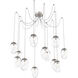 Meteo 12 Light 17 inch Metallic Beige Silver Swag Multi-Pendant Ceiling Light in Clear
