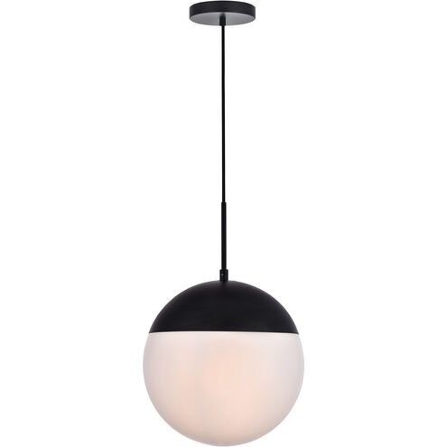 Eclipse 1 Light 12 inch Black Pendant Ceiling Light