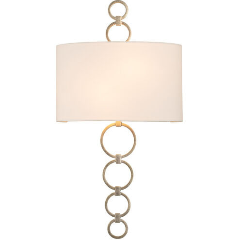 Carlyle 2 Light 12 inch Champagne Silver Leaf Bath Wall Sconce Wall Light