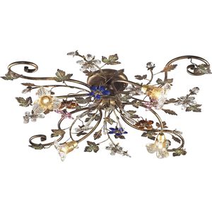 Brillare LED 36 inch Bronzed Rust with Multicolor Semi Flush Mount Ceiling Light