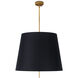 Clove 3 Light 22 inch Antique Gold Leaf Pendant Ceiling Light in Black Shade