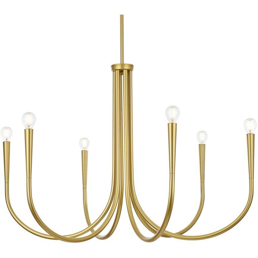 Layne 6 Light 36 inch Brass Chandelier Ceiling Light