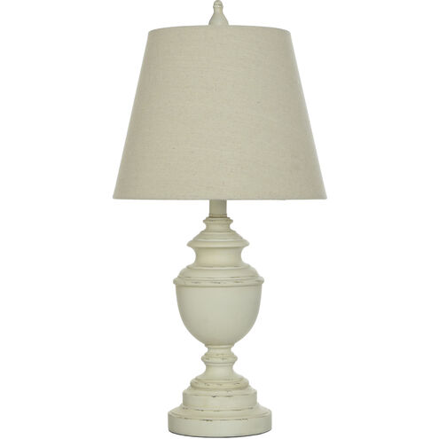 Signature 24 inch 40 watt Distressed Cream Table Lamp Portable Light