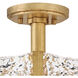 Florian 5 Light 20.25 inch Distressed Brass Semi-flush Mount Ceiling Light