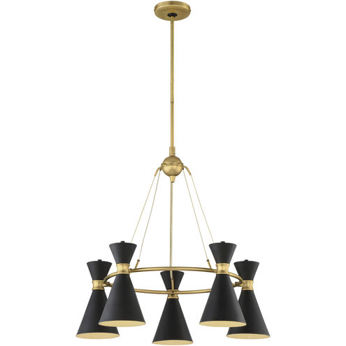 Conic 5 Light 26 inch Honey Gold Chandelier Ceiling Light