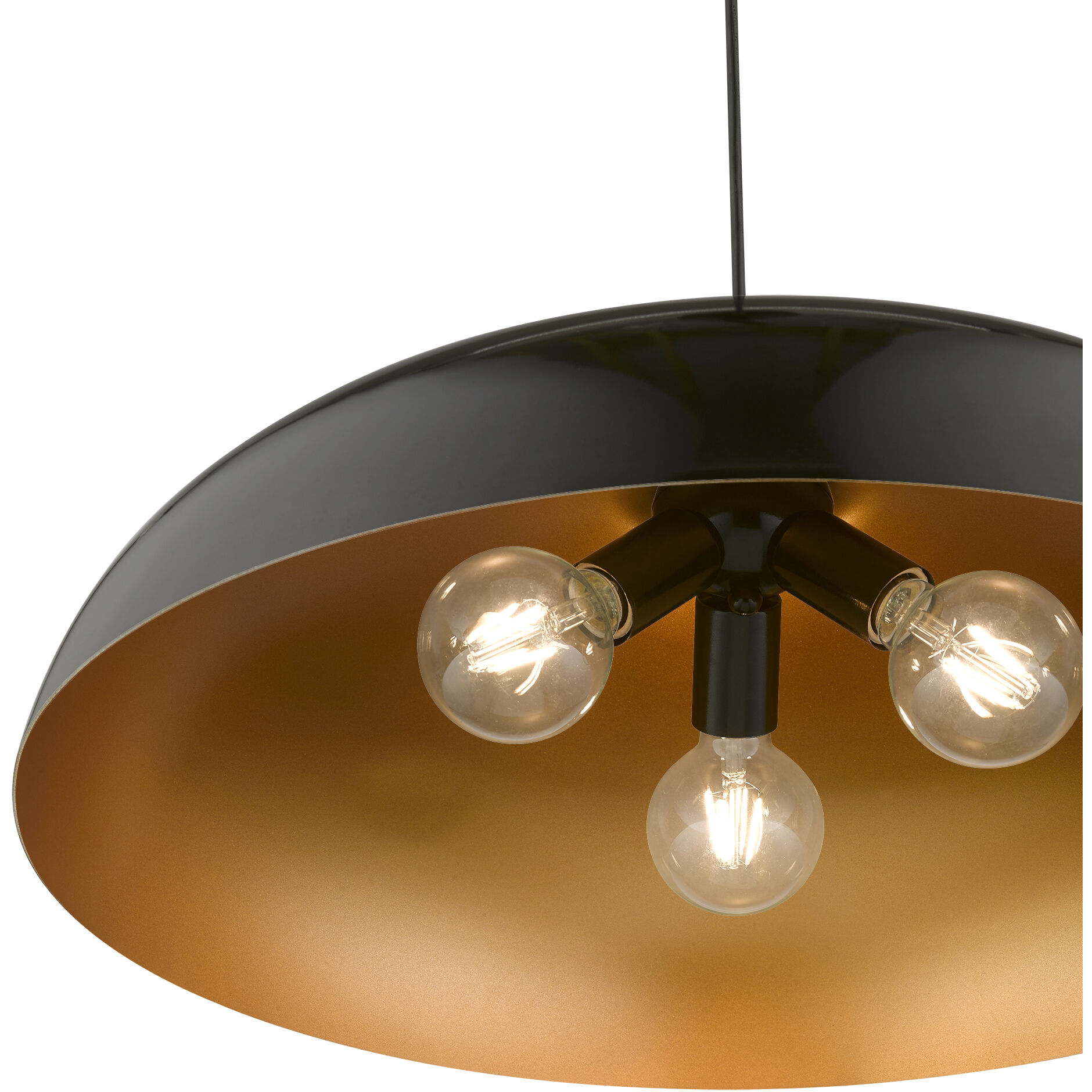 Amador 3 Light 24 inch Shiny Black with Polished Chrome Accents Pendant Ceiling Light, Large