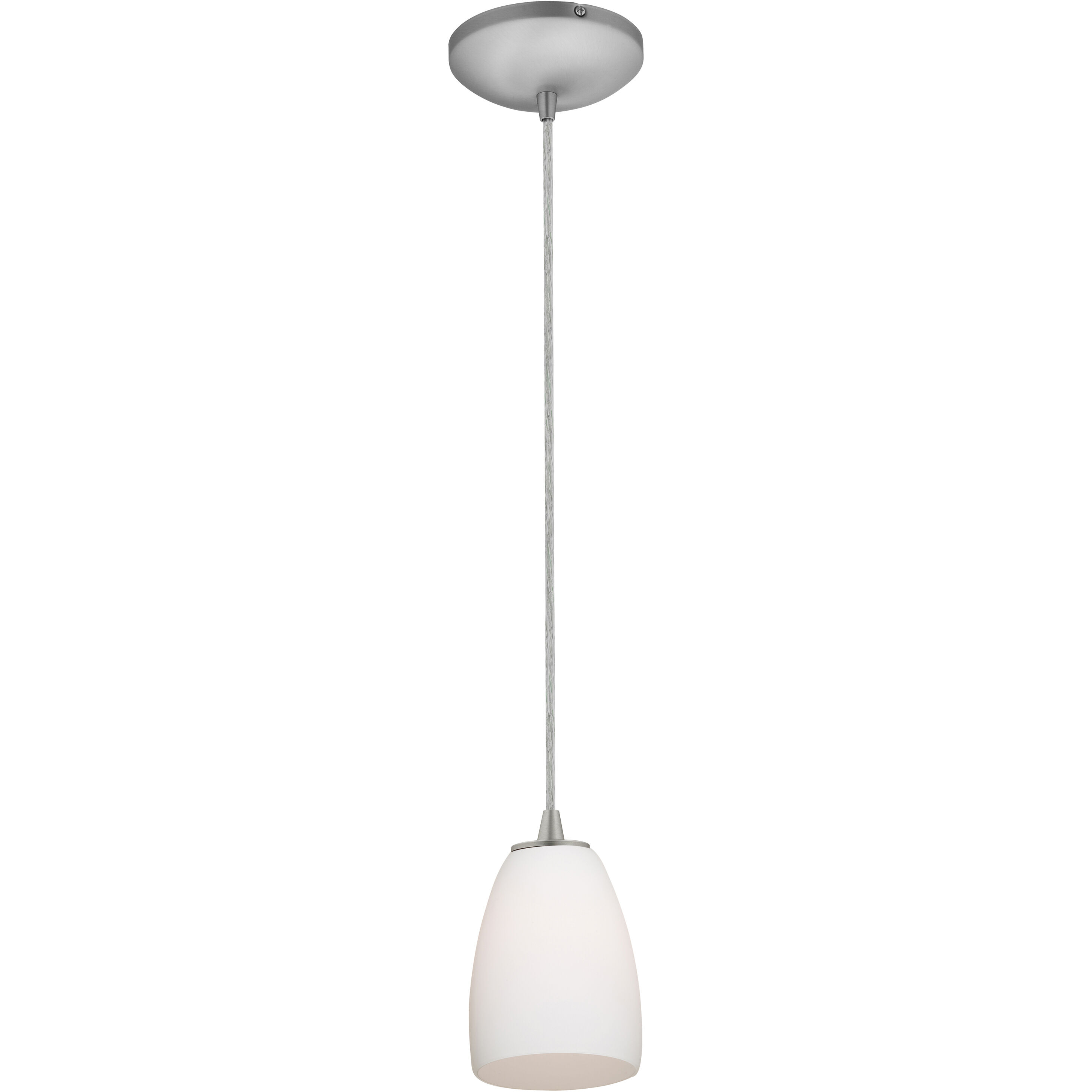 Sherry 1 Light 4.5 inch Brushed Steel Pendant Ceiling Light in Opal