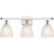 Ballston Castile LED 26 inch White and Polished Chrome Bath Vanity Light Wall Light in White Glass, Ballston