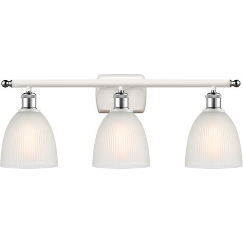 Ballston Castile LED 26 inch White and Polished Chrome Bath Vanity Light Wall Light in White Glass, Ballston