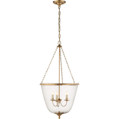 AERIN Pondview 3 Light 19.5 inch Hand-Rubbed Antique Brass Jar Lantern Pendant Ceiling Light, Medium