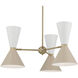 Phix LED 30.75 inch Champagne Bronze with Greige and White Chandelier Ceiling Light