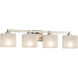 Fusion 4 Light 33 inch Brushed Nickel Vanity Light Wall Light in Weave, Rectangle, Incandescent