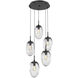 Meteo Incandescent 5 Light Matte Black Chandelier Ceiling Light, Round Multi-Port