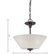 Pittman 2 Light 15 inch Sienna Bronze Semi Flush Mount Ceiling Light