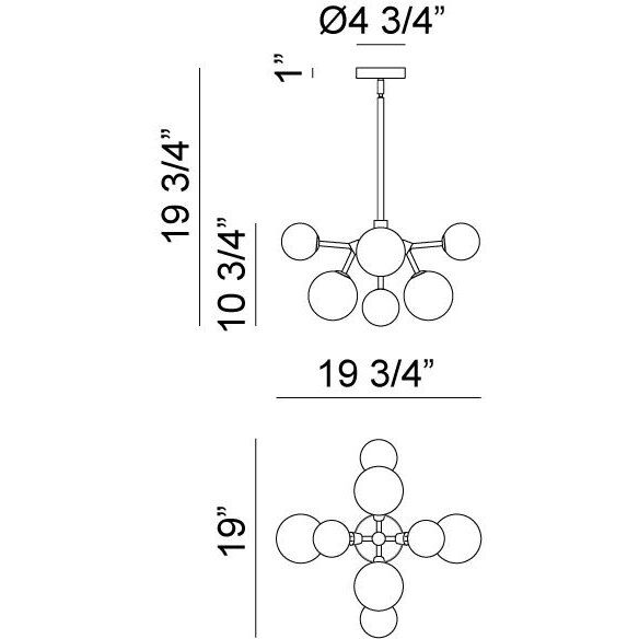 Novu LED 19 inch Aged Gold Brass Chandelier Ceiling Light