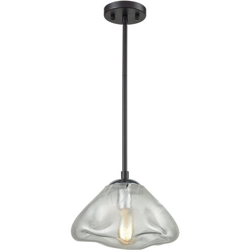 Kendal 1 Light 11 inch Oil Rubbed Bronze with Polished Chrome and Clear Mini Pendant Ceiling Light