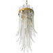 Erika 5 Light 13.78 inch Antique Brass and Clear Glass Pendant Ceiling Light
