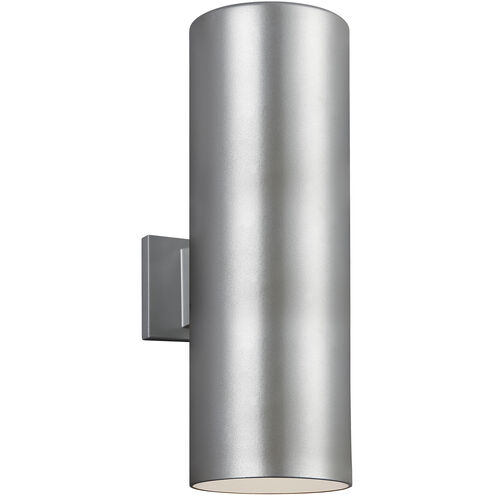 Outdoor Cylinders 2 Light 18.25 inch Painted Brushed Nickel Outdoor Wall Lantern