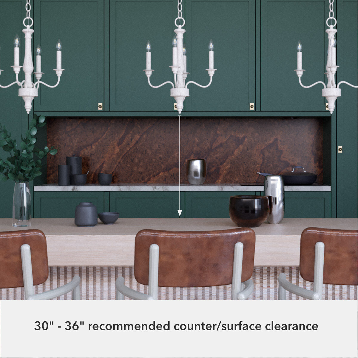 Teren 4 Light 14.25 inch Distressed White Chandelier Ceiling Light