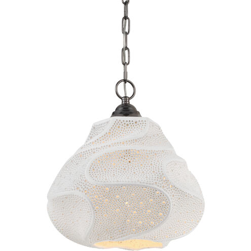 Wintershall 1 Light 14.25 inch White/Antique Brushed Nickel Pendant Ceiling Light