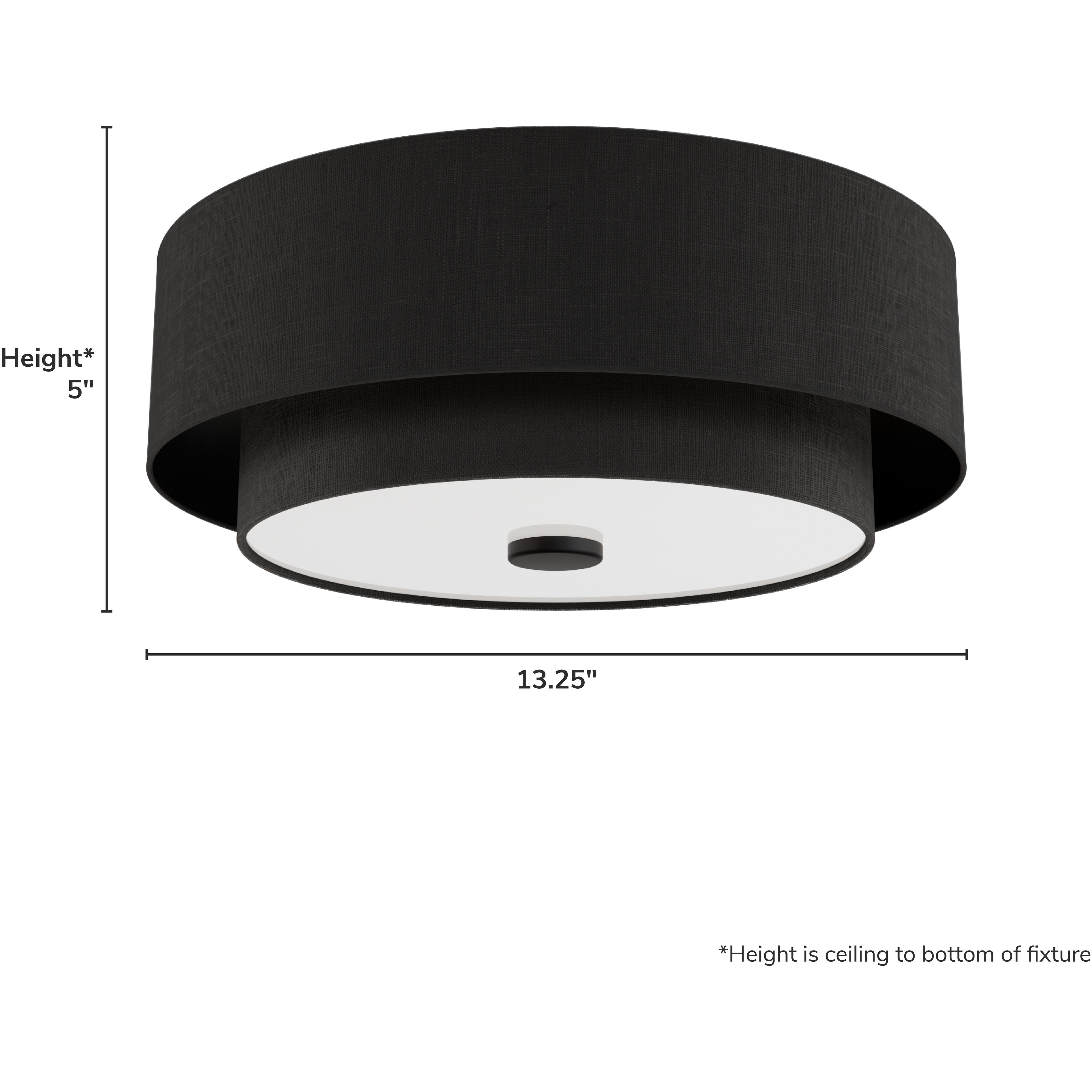 Brookside 2 Light 13.25 inch Matte Black Flush Mount Ceiling Light, Medium