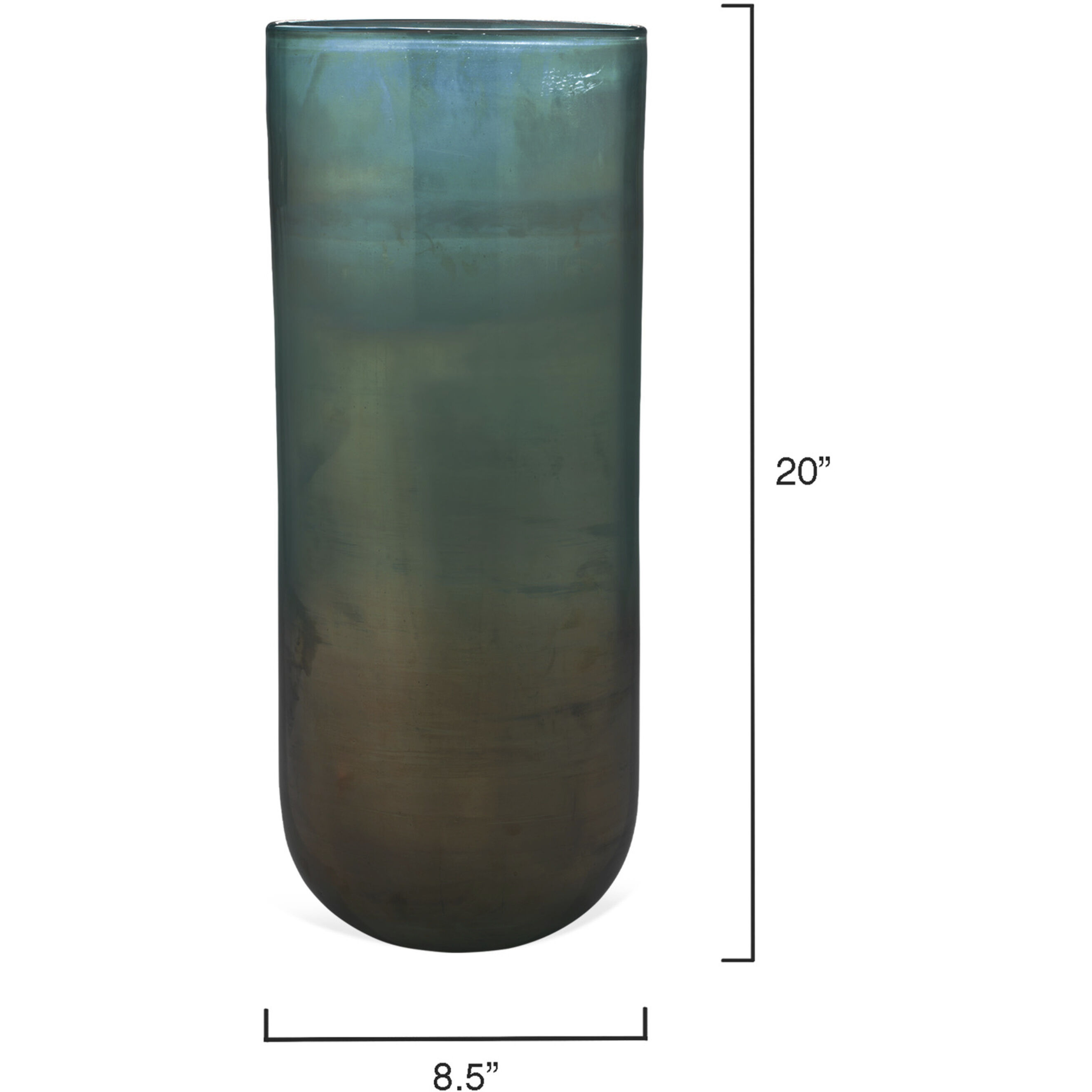 Vapor 20 X 8.5 inch Vase in Metallic Aqua
