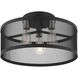 Industro 3 Light 18 inch Black with Brushed Nickel Accents Semi Flush Ceiling Light