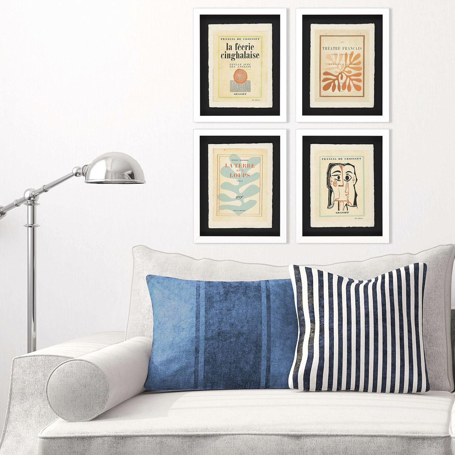 Lepal Multi and Beige and Red and Blue Framed Art