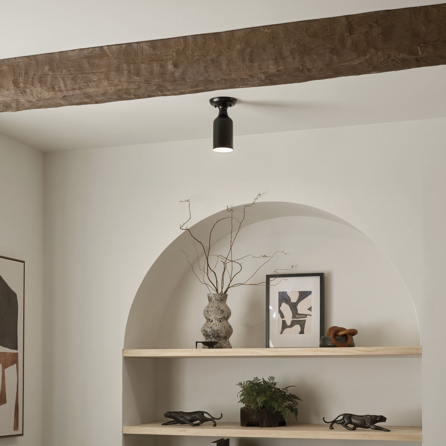 Sisu LED 5 inch Black Semi Flush Mount Ceiling Light