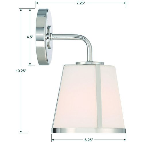 Fulton 1 Light 7.25 inch Polished Nickel Bathroom Vanity Light Wall Light in White