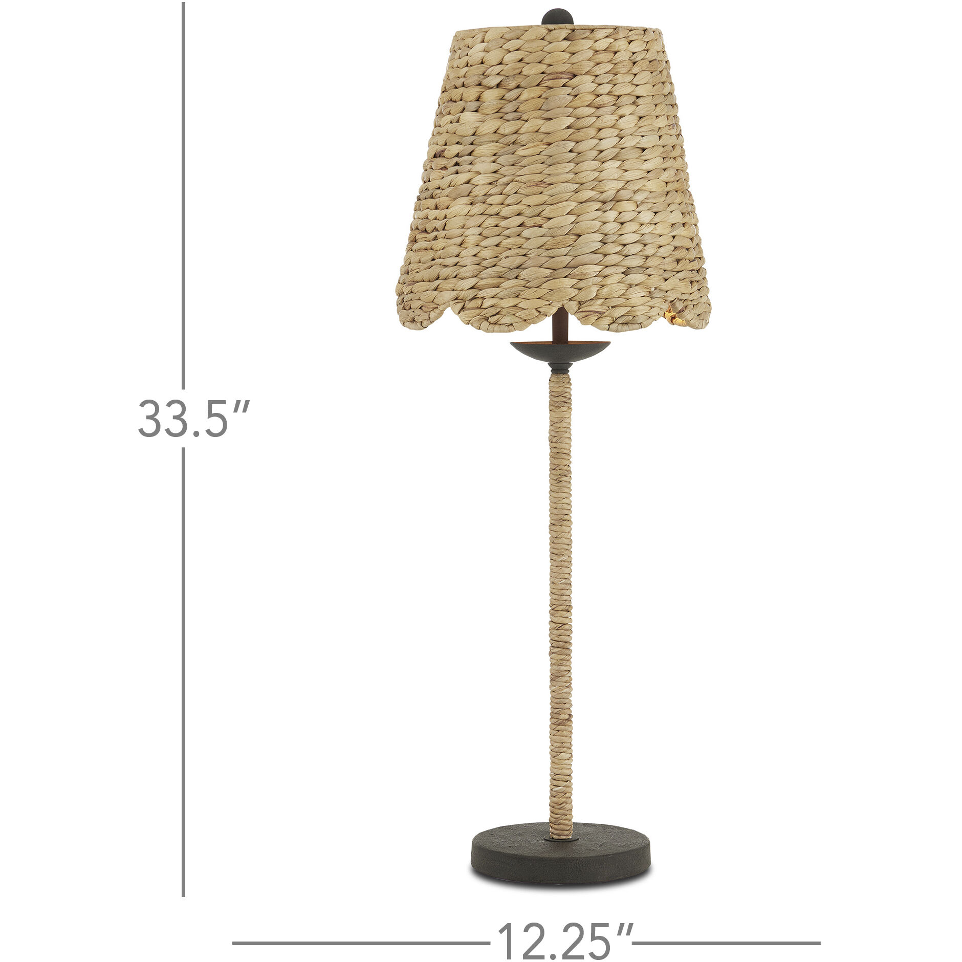 Annabelle 33.5 inch 60 watt Natural and Mole Black Table Lamp Portable Light, Suzanne Duin Collection