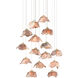 Catrice 15 Light 27 inch Silver/Contemporary Silver Leaf/Natural Shell Multi-Drop Pendant Ceiling Light