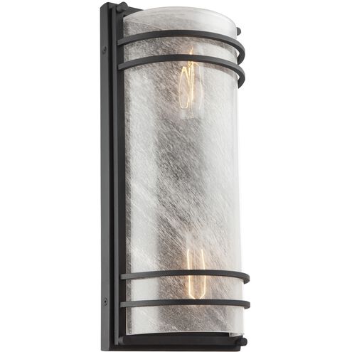 Keswick 2 Light 16.25 inch Black Outdoor Wall Sconce