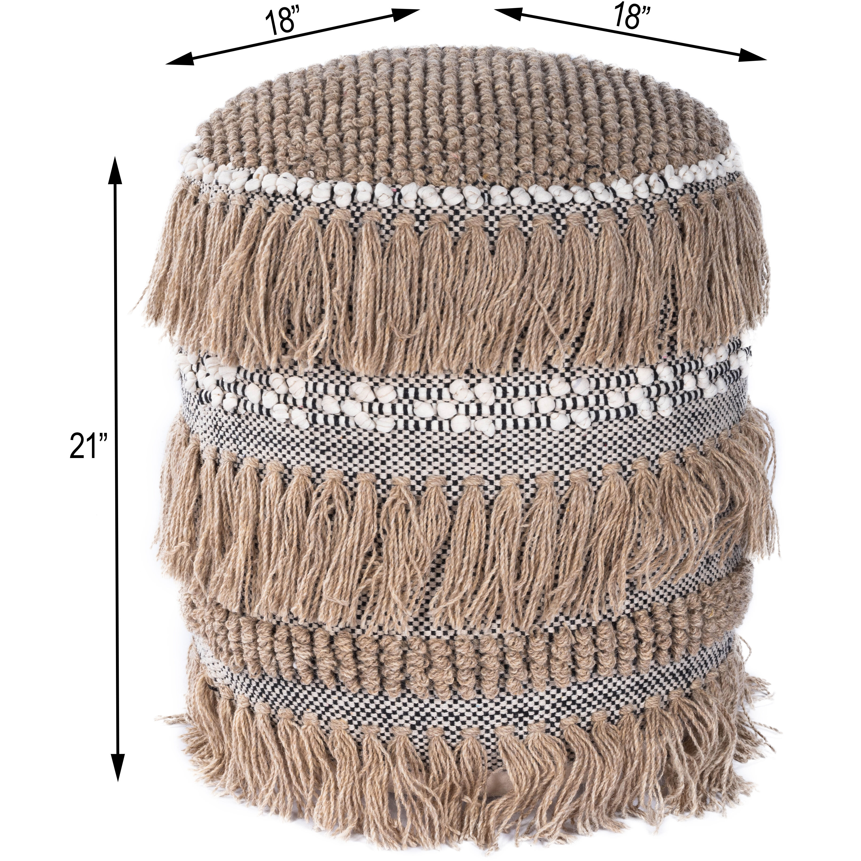 Zoey Round Gray Ottoman or Stool