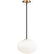 Melotte 1 Light 11.38 inch Aged Gold Brass Chandelier Ceiling Light in Aged Gold Brass and Opal Glass