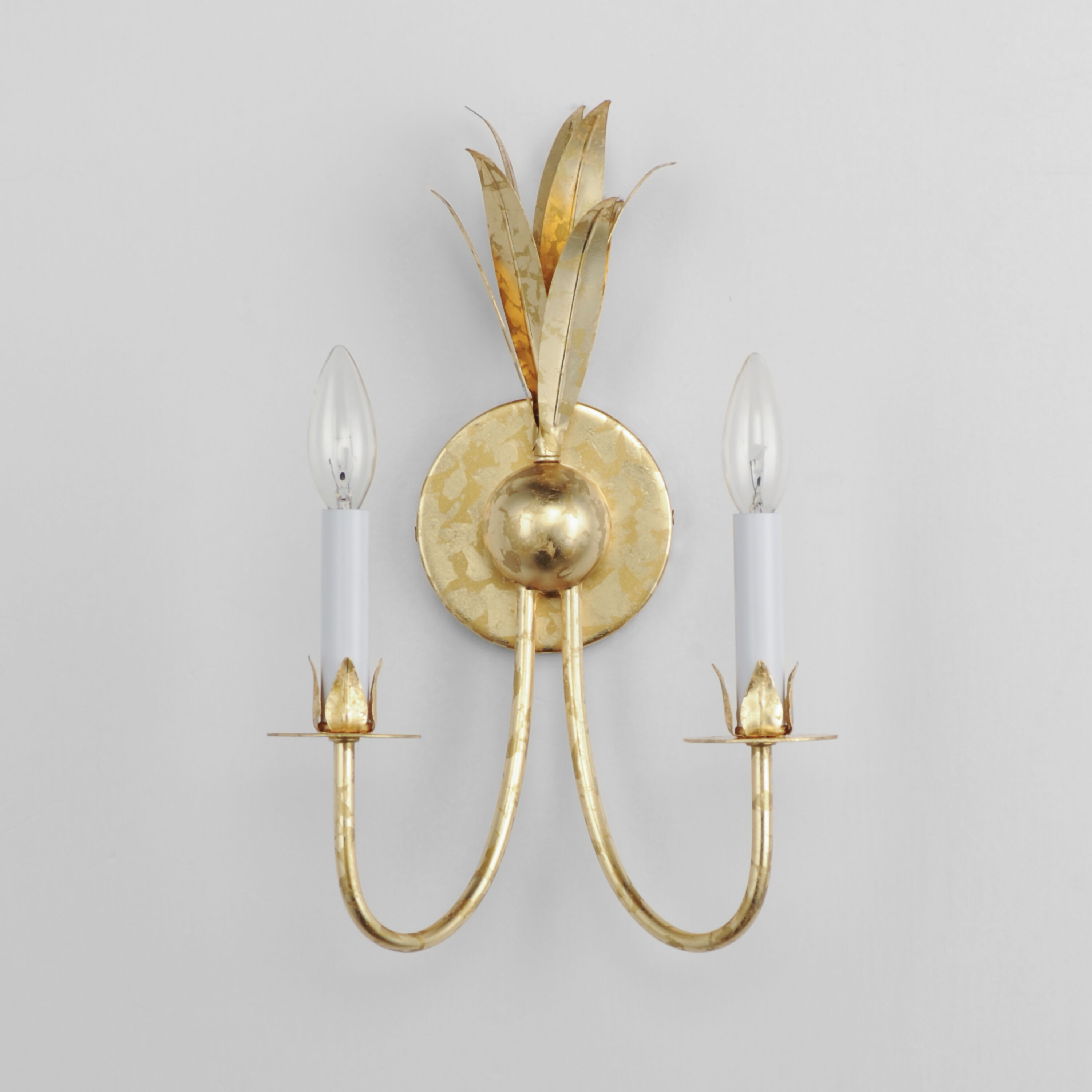 Paloma 2 Light 10 inch Gold Leaf Wall Sconce Wall Light