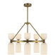 Alora Mood Nelly 10 Light 25.88 inch Brushed Gold Chandelier Ceiling Light in Glossy Opal Ribbed Glass Shade