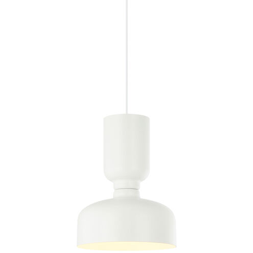 Pedestal 1 Light 11 inch White Pendant Ceiling Light
