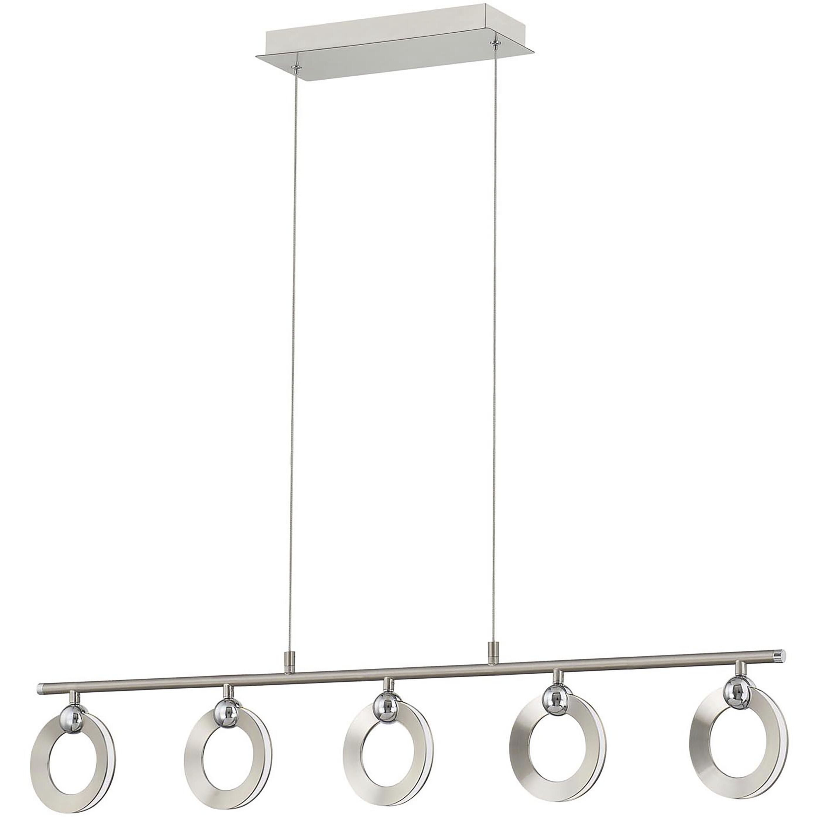 Hermosa 5 Light 43.5 inch Brushed Nickel Chandelier Ceiling Light