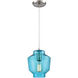 Chambersburg 1 Light 8 inch Satin Nickel with Aqua Mini Pendant Ceiling Light