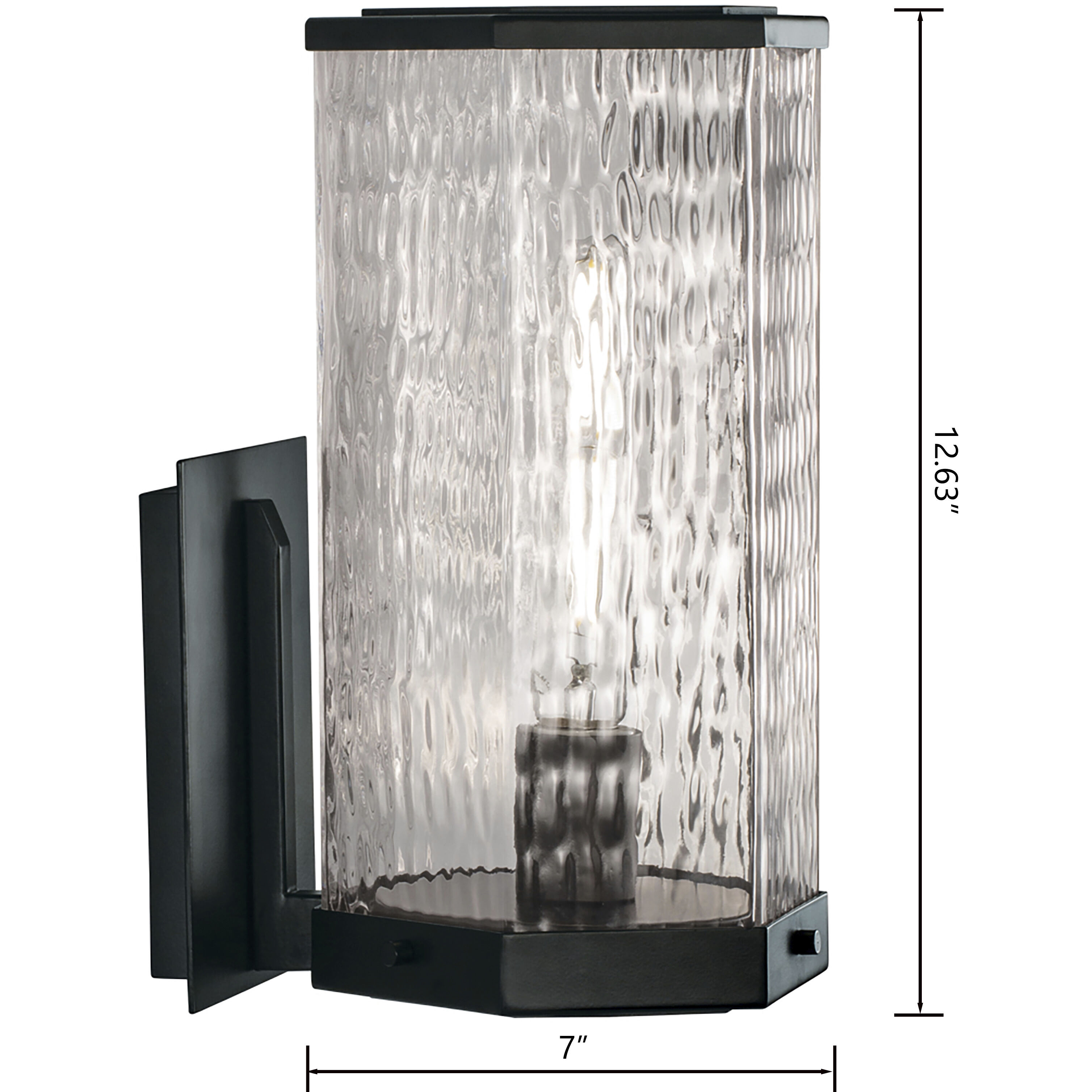 Polygon 1 Light 12.63 inch Matte Black Outdoor Wall Sconce