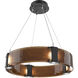 Parallel LED 23.9 inch Matte Black Chandelier Ceiling Light in Bronze Granite, 2700K LED, Ring