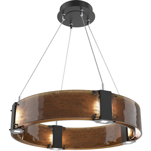 Parallel LED 23.9 inch Matte Black Chandelier Ceiling Light in Bronze Granite, 2700K LED, Ring