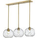 Chloe 3 Light 36 inch Olde Brass Linear Chandelier Ceiling Light