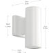 Cylinders Outdoor Wall Mount Up/Down Cylinder in White, Progress LED