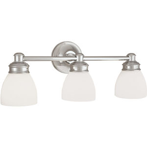 Spencer 3 Light 21.5 inch Chrome with Opal Vanity Light Wall Light