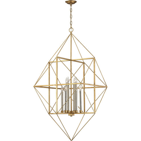 Connexions 8 Light 24 inch Gold Leaf with Silver Chandelier Ceiling Light