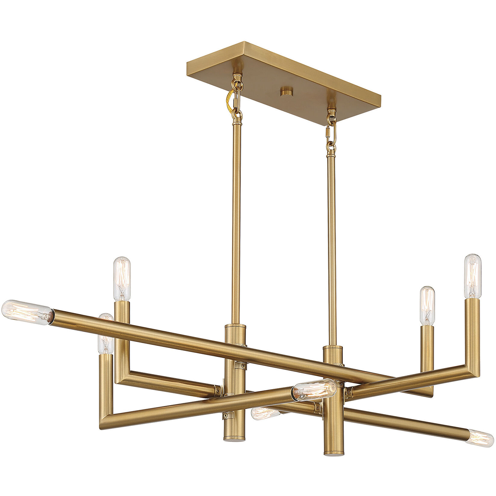 Cristofer 8 Light 36 inch Warm Brass Linear Chandelier Ceiling Light, Essentials