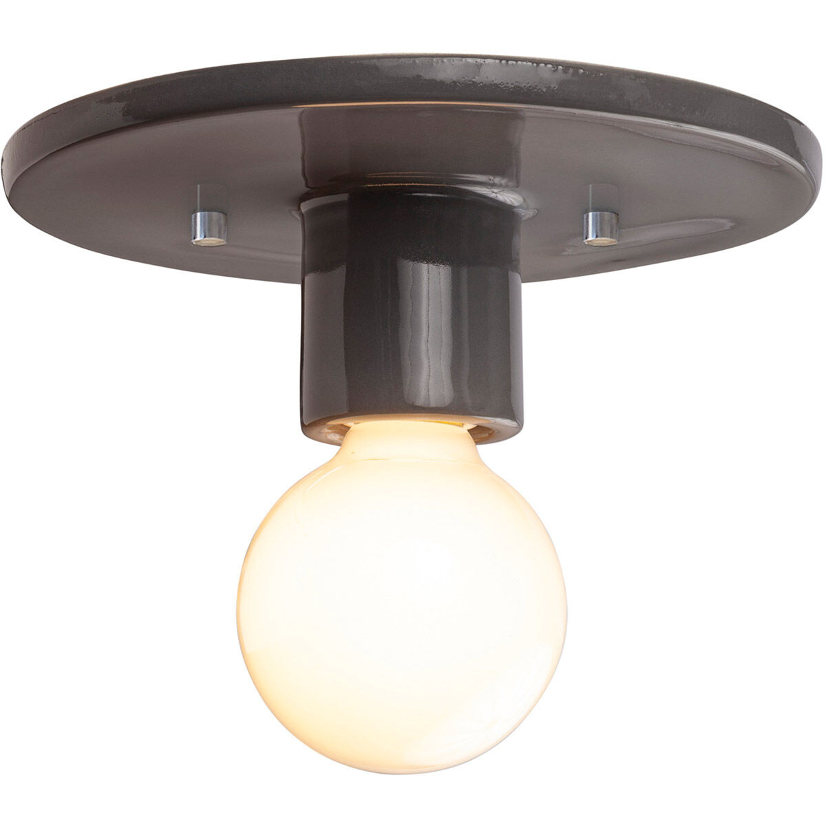 Radiance Collection 1 Light 8 inch Gloss Grey Flush Mount Ceiling Light