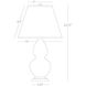 Small Double Gourd 22.75 inch 150.00 watt Bone Glazed Ceramic with Antique Silver Accent Lamp Portable Light in Pearl Dupioni